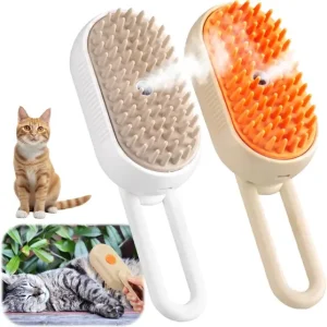 Escova Premium Vapor Autolimpante Gatos Caes Luxo Pente de Massagem