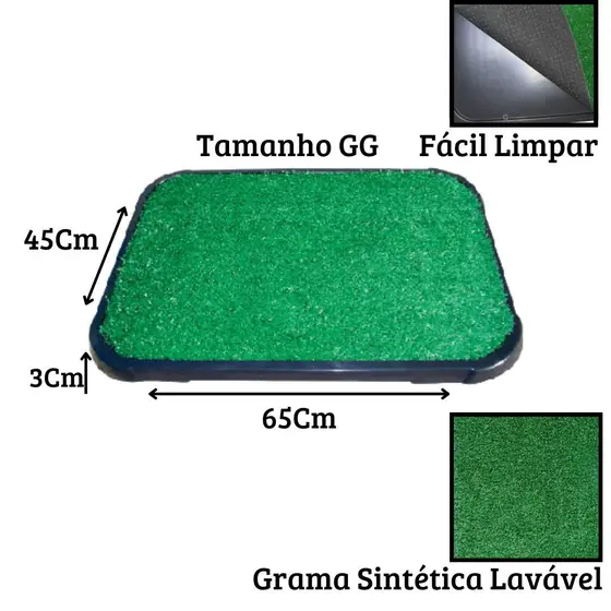 Sanitário Canino Xixi Pet Grama Sintética Lavável Grande 2 Sanitario Canino Xixi Pet Grama Sintetica Lavavel Grande 2